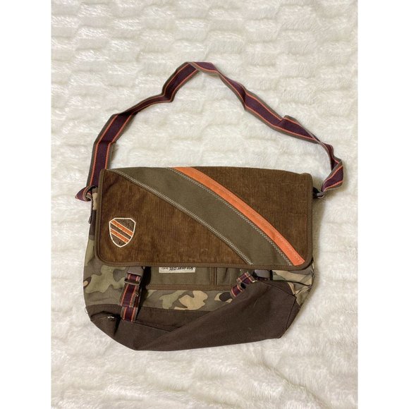 Gap Handbag Shoulder Bag Brown Camo School Distressed See Photo - Picture 9 of 9